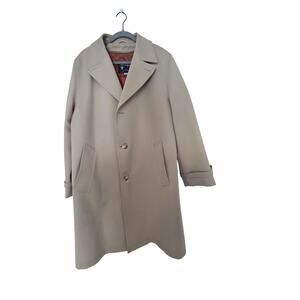 VTG Grais All Weather Trench Coat Sz 42 Mens Regular Light Brown Old Money Long